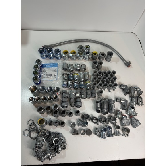 Halex / Generic Other - Electrical Conduit Fittings Lot: EMT Connectors, Couplings & Locknuts